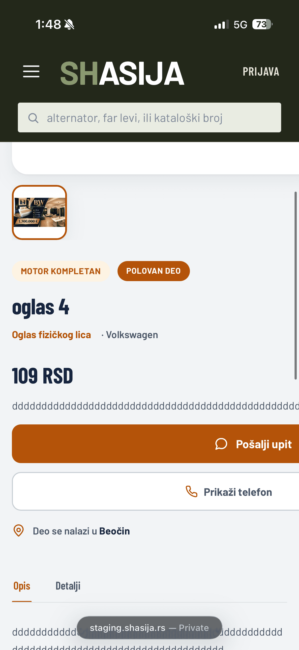 testni oglas 1